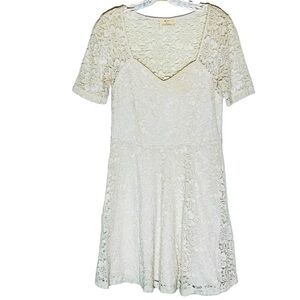 Anthropologie Pins and Needles skater dress lace cream Women’s Large